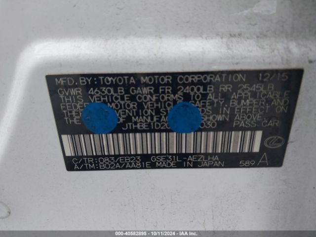 JTHBE1D20G5027030 Lexus IS 350