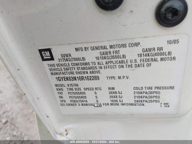 2006 CADILLAC ESCALADE 1GYEK63N16R162289 Photo 8