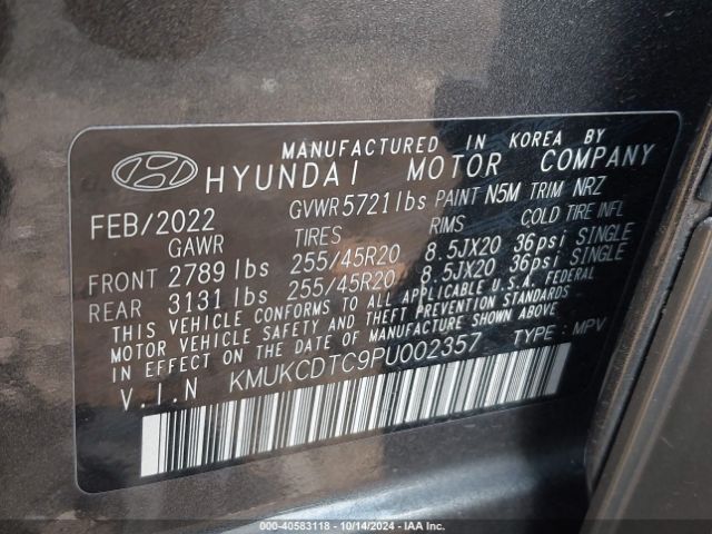 KMUKCDTC9PU002357 Genesis Gv60 Advanced Awd