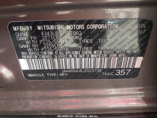 2018 MITSUBISHI OUTLANDER SPORT JA4AR3AU8JZ023739 Photo 8