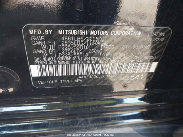 2020 MITSUBISHI OUTLANDER JA4AZ3A30LZ033417 Photo 8