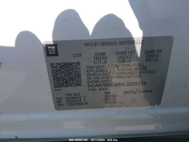 5GAERBKW6KJ189275 Buick Enclave Fwd Essence
