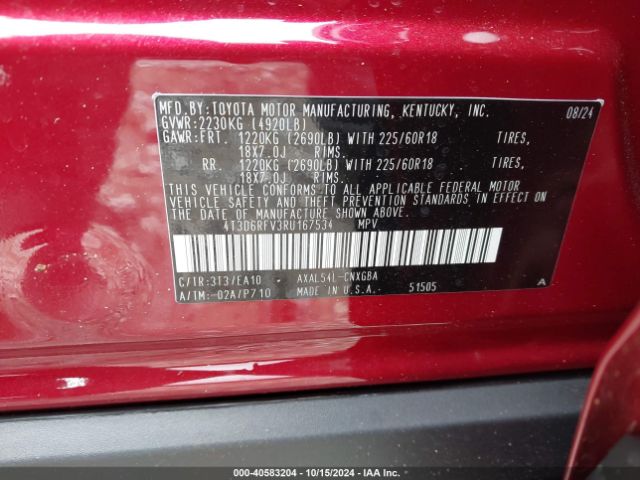 4T3D6RFV3RU167534 Toyota Rav4 Hybrid Limited