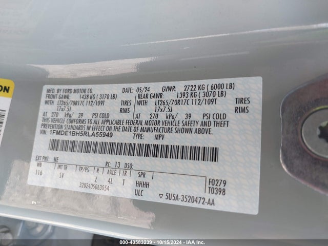 Ford Bronco Black Diamond 2024 1FMDE1BH5RLA55949 Image 9
