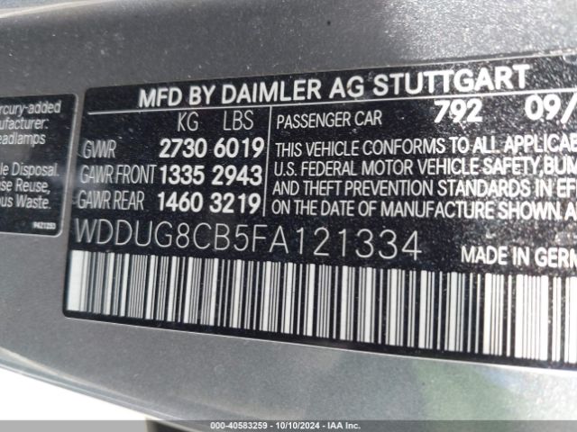 WDDUG8CB5FA121334 Mercedes-Benz S 550