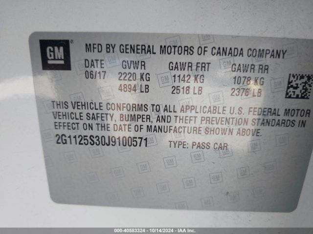 2G1125S30J9100571 Chevrolet IMPALA 2LZ