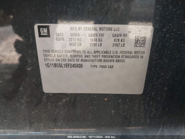 1G11B5SL1EF245809 Chevrolet Malibu 1ls
