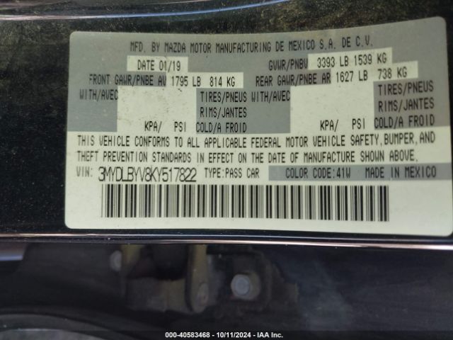 3MYDLBYV8KY517822 Toyota p5v