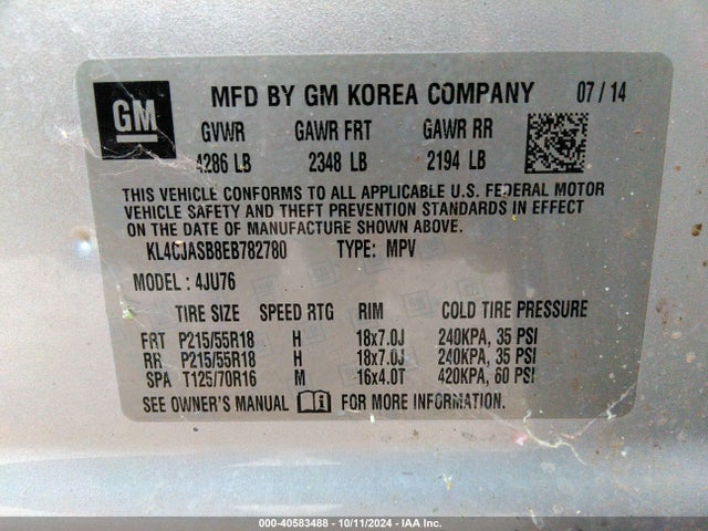 Buick Encore 2014 KL4CJASB8EB782780 Image 9