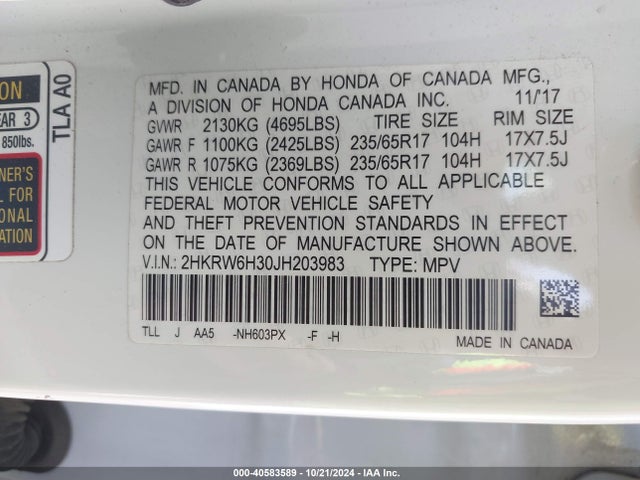 Honda CR-V LX 2018 2HKRW6H30JH203983 Image 9