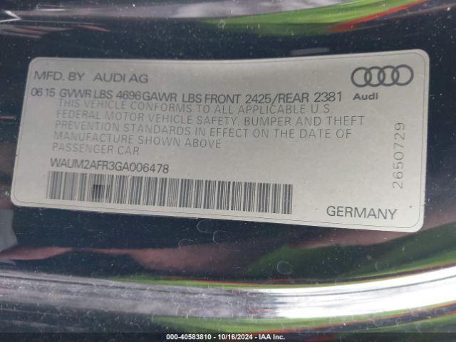 WAUM2AFR3GA006478 Audi A5 2.0t Premium