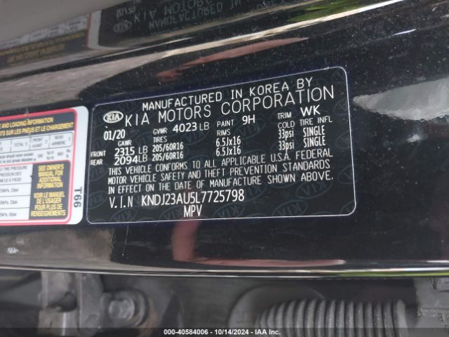 KNDJ23AU5L7725798 KIA SOUL LX