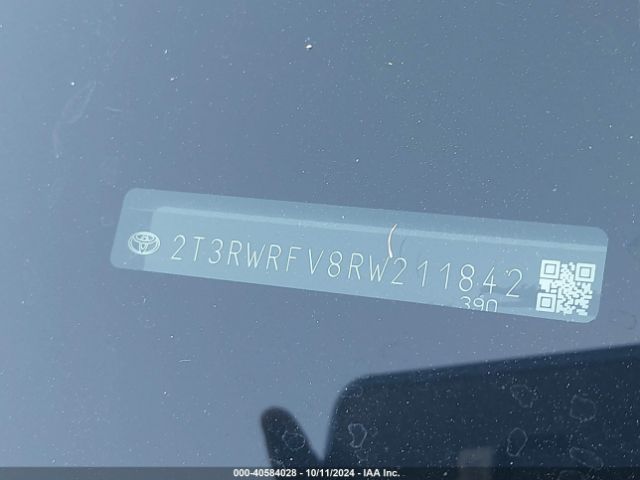 2T3RWRFV8RW211842 Toyota Rav4 Hybrid Xle