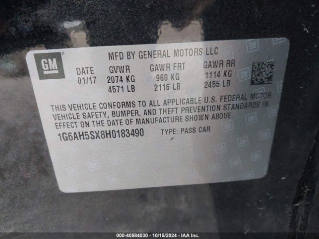 1G6AH5SX8H0183490 Cadillac ATS LUXURY