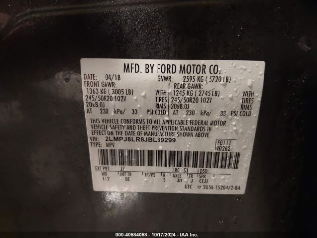 2LMPJ8LR8JBL39299 Lincoln Mkx Reserve
