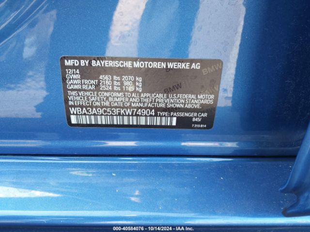 WBA3A9C53FKW74904 BMW 335i