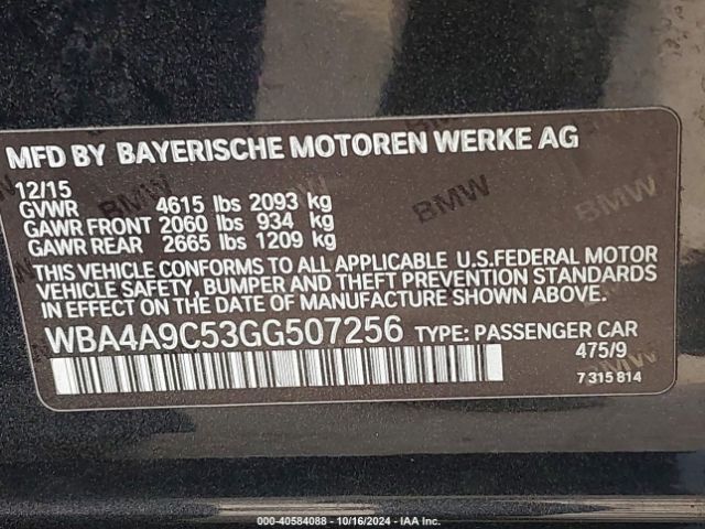 WBA4A9C53GG507256 BMW 428i Gran Coupe