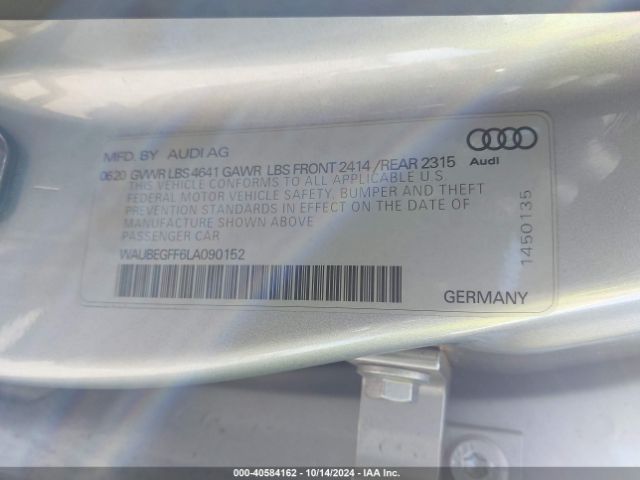 WAUBEGFF6LA090152 Audi A3 Premium 45 Tfsi S Line Quattro S Tronic
