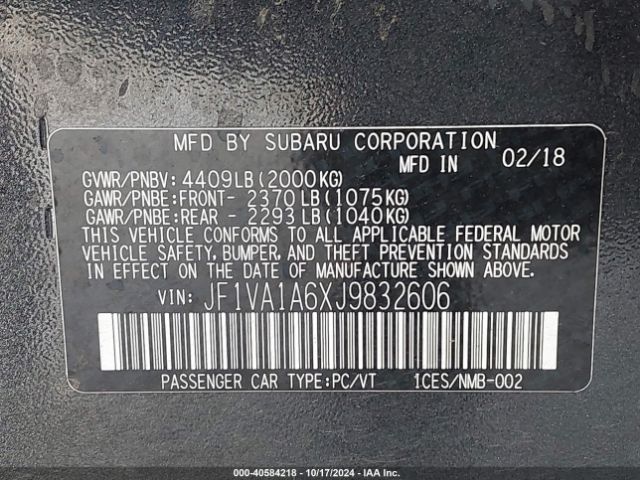 JF1VA1A6XJ9832606 Subaru WRX