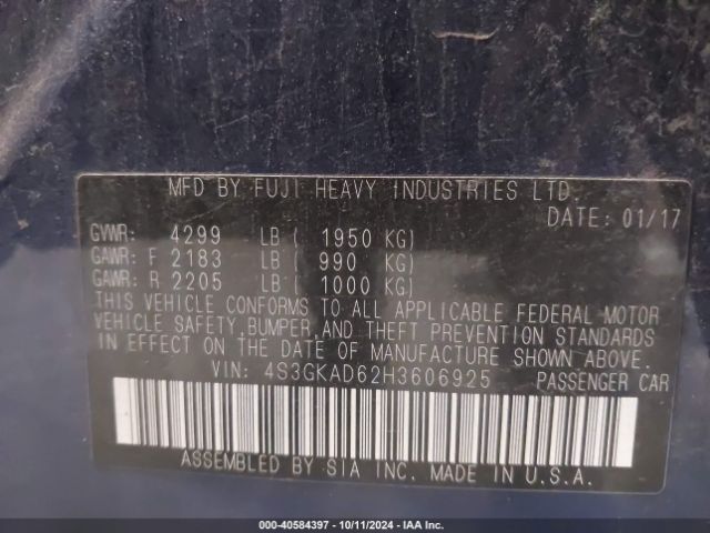 4S3GKAD62H3606925 Subaru Impreza 2.0i Premium