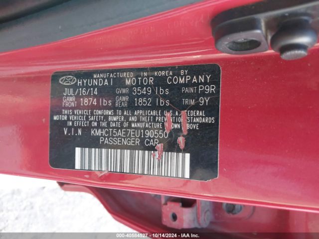 KMHCT5AE7EU190550 Hyundai ACCENT GS