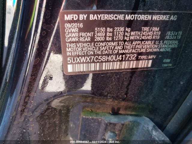 5UXWX7C58H0U41732 BMW X3 Xdrive35i