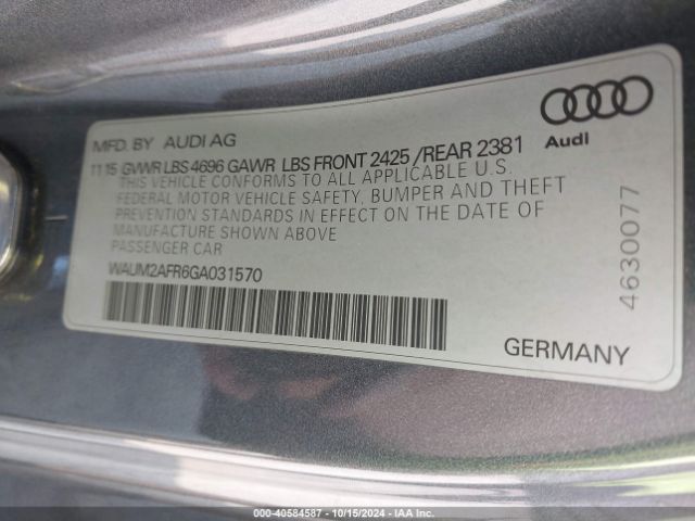 WAUM2AFR6GA031570 Audi A5 2.0t Premium