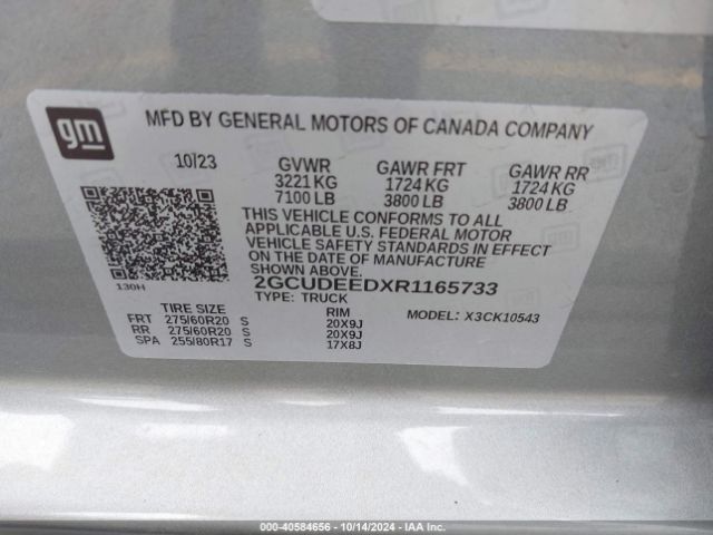 2GCUDEEDXR1165733 Chevrolet Silverado 1500 4wd  Short Bed Rst