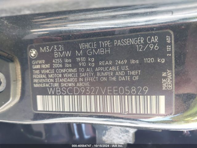 1997 BMW M3 WBSCD9327VEE05829 Photo 8