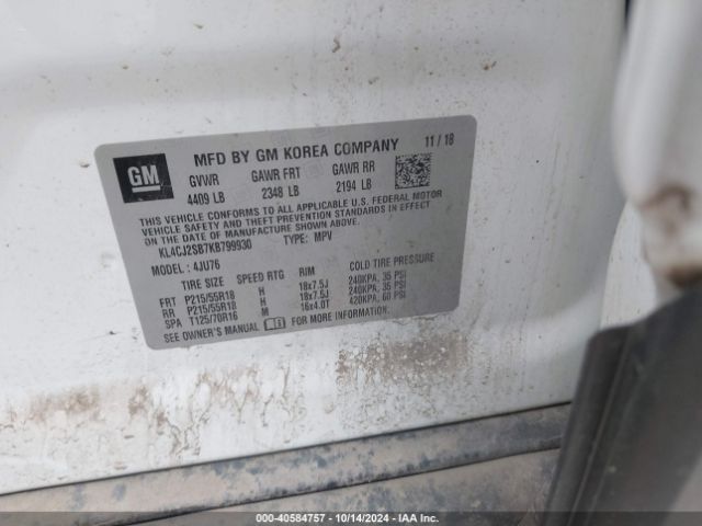 KL4CJ2SB7KB799930 Buick Encore Awd Sport Touring
