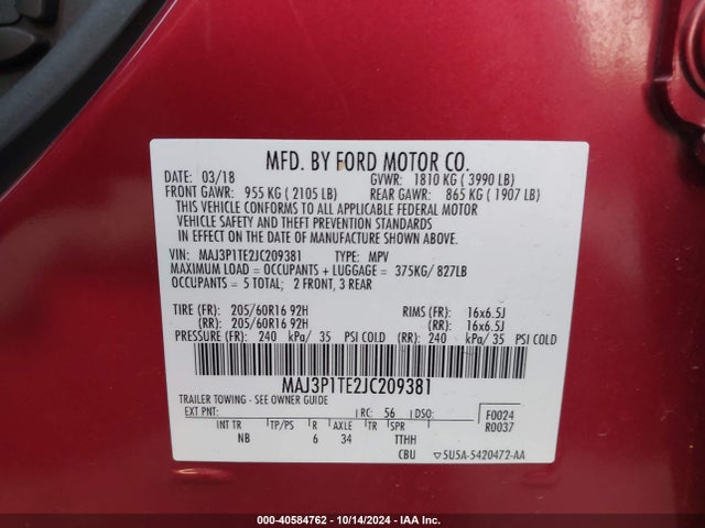 Ford Ecosport Se 2018 MAJ3P1TE2JC209381 Image 9