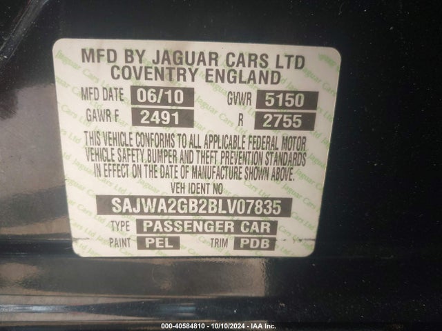 2011 JAGUAR XJ SAJWA2GB2BLV07835 Photo 8