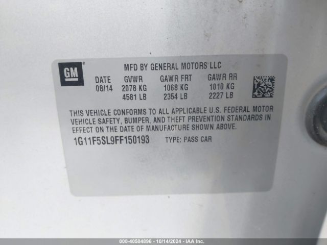 1G11F5SL9FF150193 Chevrolet Malibu 1lz