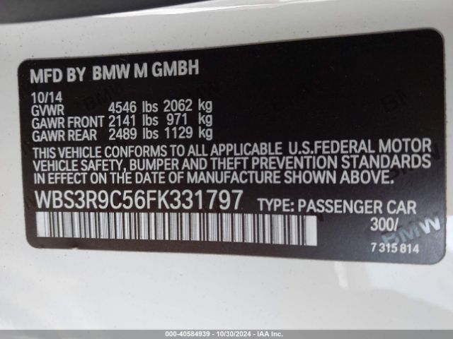 WBS3R9C56FK331797 BMW M4