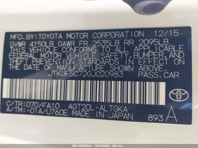 JTKJF5C72GJ020983 Scion TC