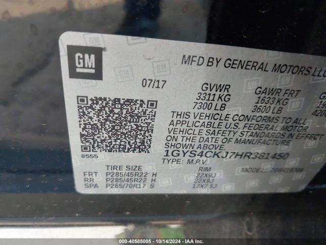 2017 CADILLAC ESCALADE 1GYS4CKJ7HR381450 Photo 8