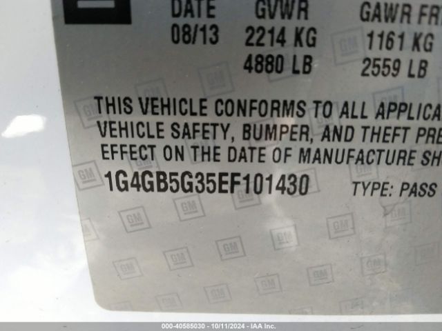 1G4GB5G35EF101430 Buick Lacrosse Leather Group