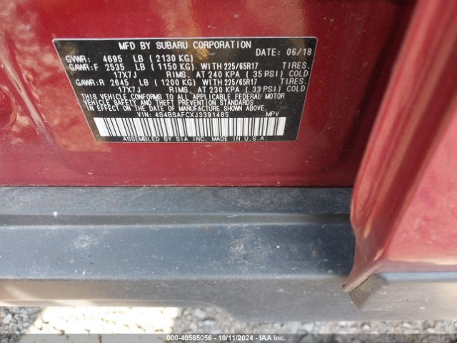 4S4BSAFCXJ3391485 Subaru Outback 2.5i Premium