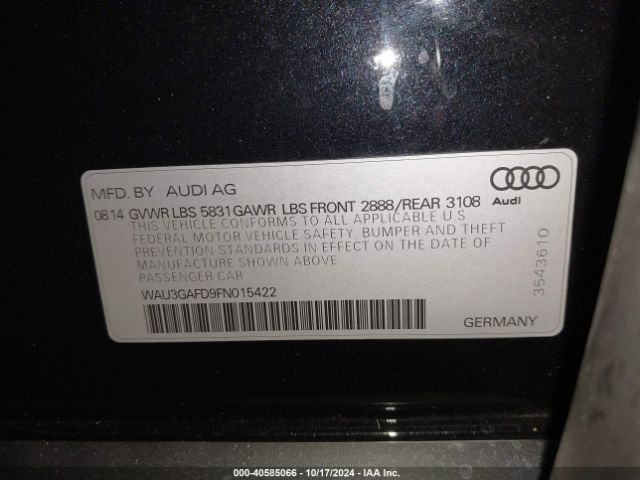 WAU3GAFD9FN015422 Audi A8 L 3.0t