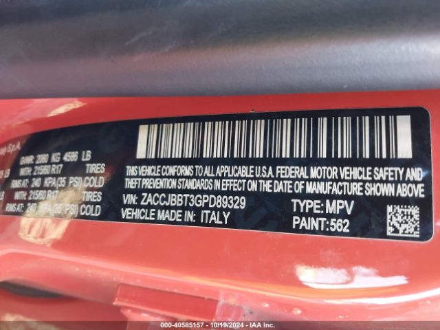 ZACCJBBT3GPD89329 Jeep Renegade Latitude