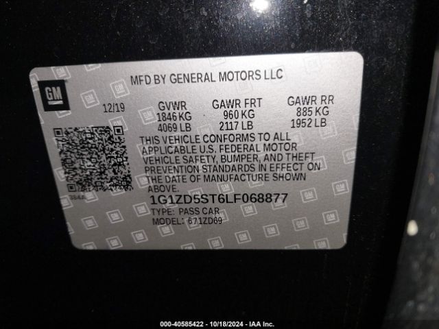 1G1ZD5ST6LF068877 Chevrolet Malibu Fwd Lt