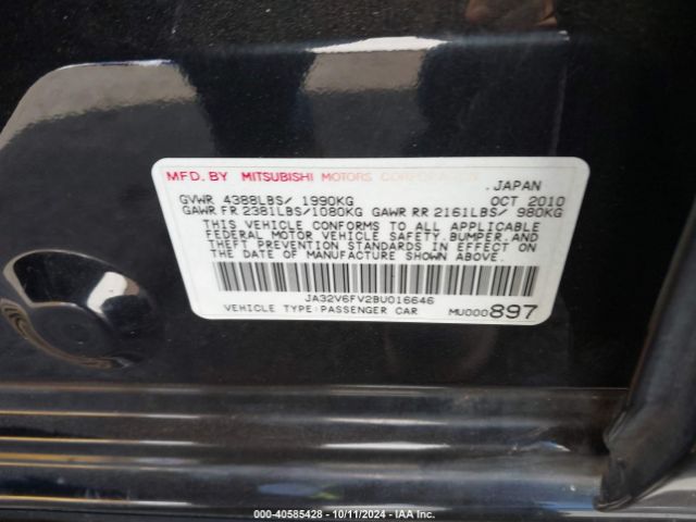 2011 MITSUBISHI LANCER JA32V6FV2BU016646 Photo 8