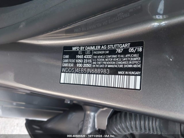 Mercedes-Benz CLA 250 2018 WDDSJ4EB5JN688983 Image 9