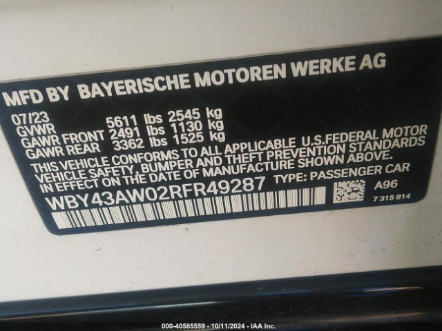 WBY43AW02RFR49287 BMW I4 Edrive35