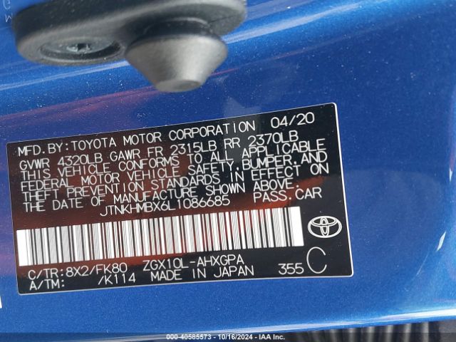 JTNKHMBX6L1086685 Toyota C-HR XLE