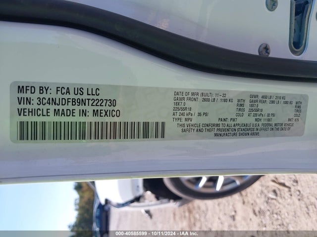 3C4NJDFB9NT222730 Jeep Compass Latitude Lux 4x4