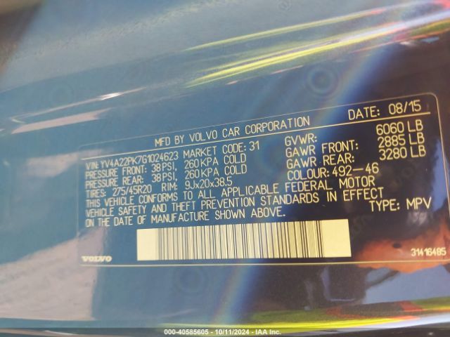 YV4A22PK7G1024623 Volvo Xc90 T6 Momentum