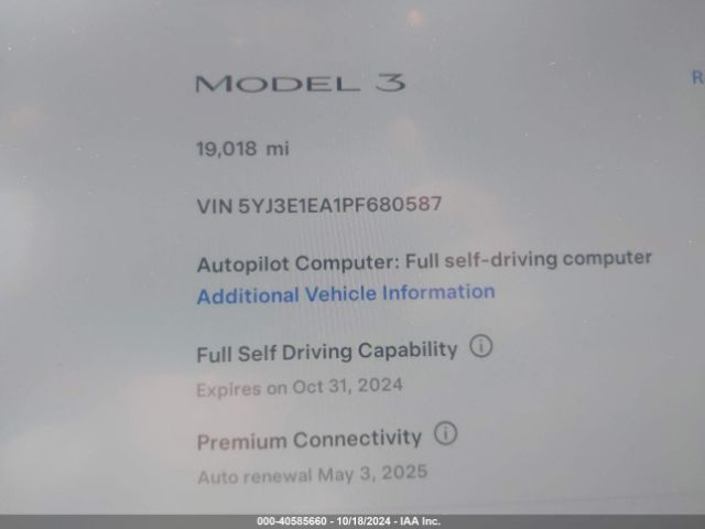 5YJ3E1EA1PF680587 Tesla Model 3 Rear-wheel Drive