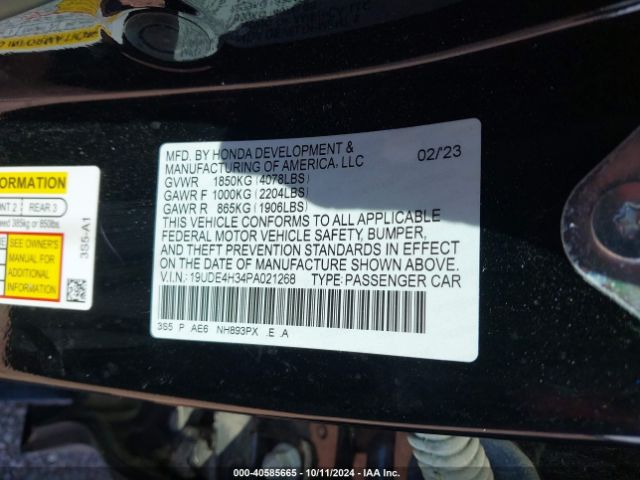 19UDE4H34PA021268 Acura Integra A-spec