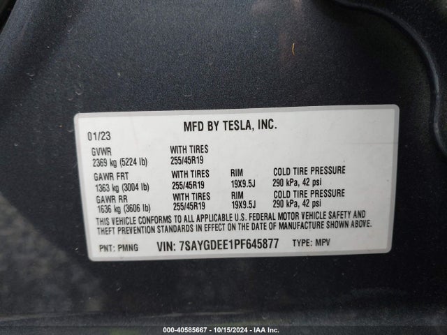 2023 TESLA MODEL Y 7SAYGDEE1PF645877 Photo 8